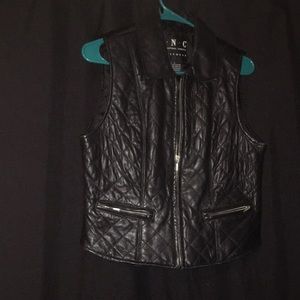 Leather black vest